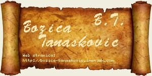 Božica Tanasković vizit kartica